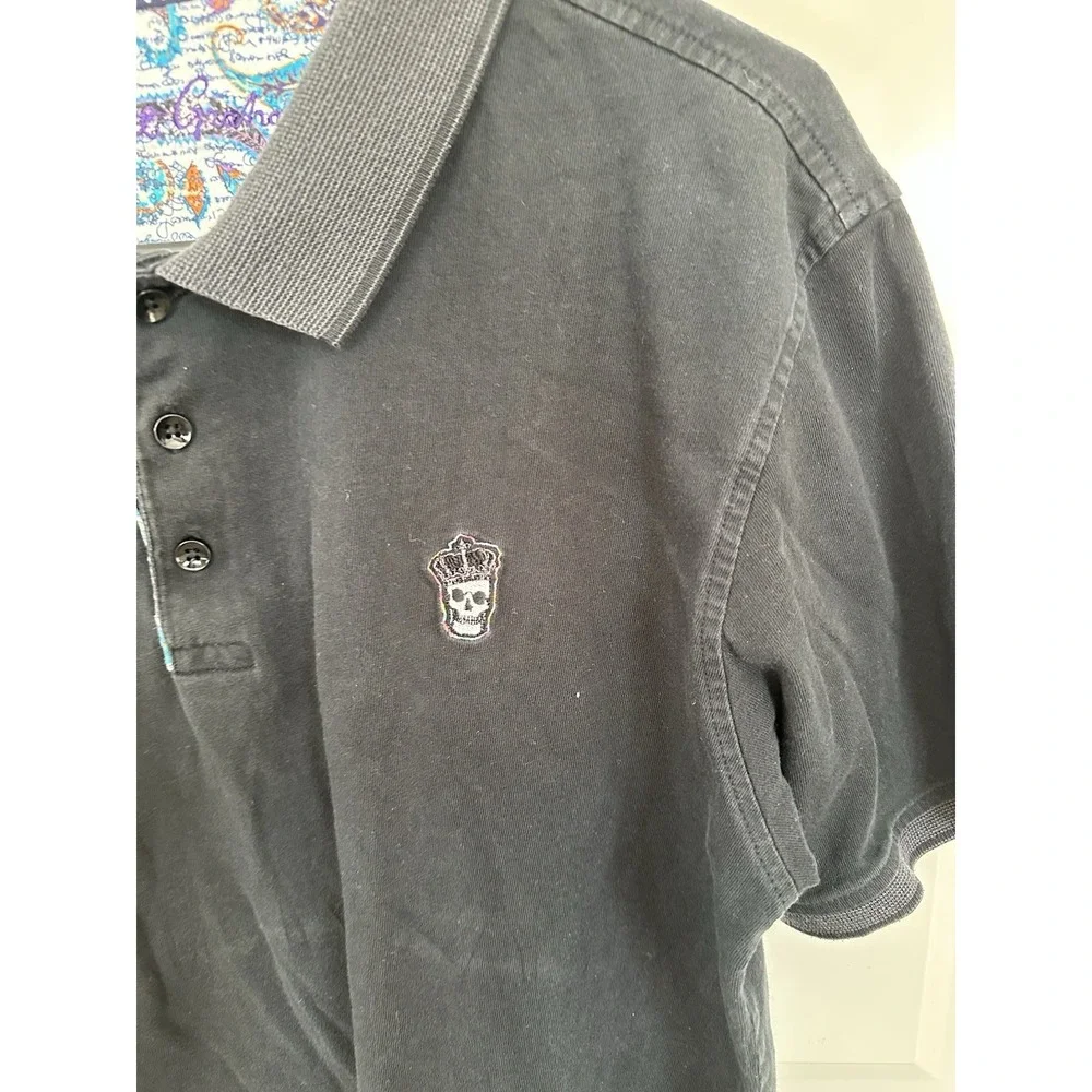 Robert Graham Polo Shirt L Men Black Cotton Made in Peru Collared Shirt - Picture 3 of 6